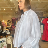 Lana Relaxed Button Down Blouse- White