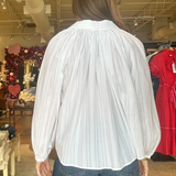 Lana Relaxed Button Down Blouse- White