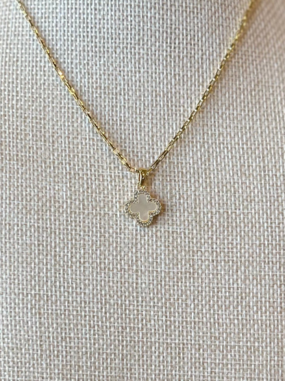 Mother of Pearl Quatrefoil Necklace