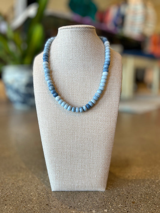 Denim Beaded Necklace