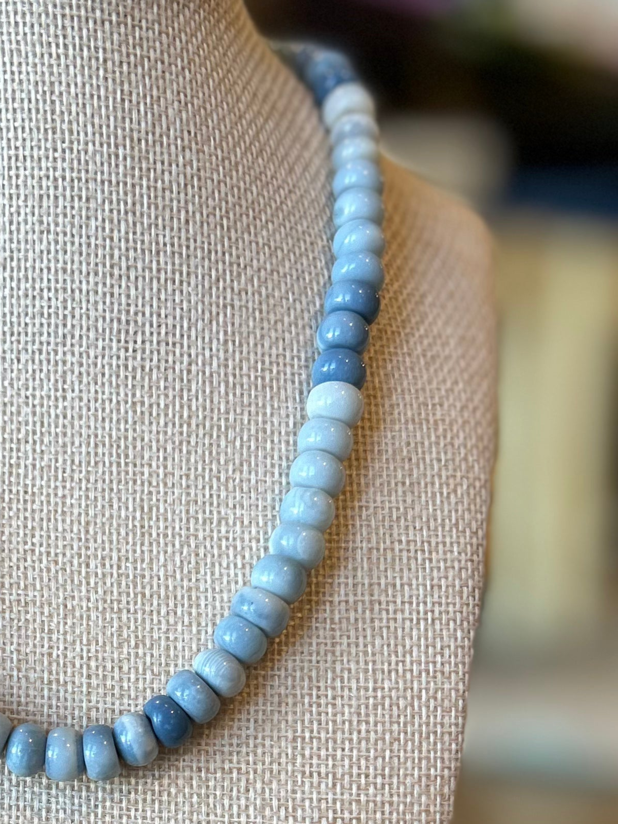 Denim Beaded Necklace