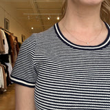 Hepburn Short Sleeve Sweater- Stripe