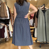 Skye Zip Front Dress- Indigo Stripe