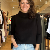 Ginny Mock Neck Sweater- Black