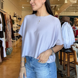 Christa Short Sleeve Sweater- Lavender
