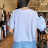Christa Short Sleeve Sweater- Lavender