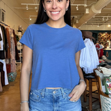 Louisa Short Sleeve Tee- Perfect Blue
