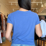 Louisa Short Sleeve Tee- Perfect Blue