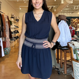 Ginger Smocked Waist Dress- Indigo