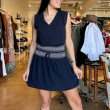 Ginger Smocked Waist Dress- Indigo