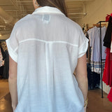 Nadia Collared Tunic Top- White