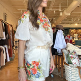 Perla High Neck Floral Blouse