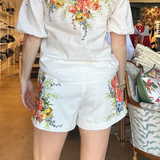 Perla Floral Belted Shorts