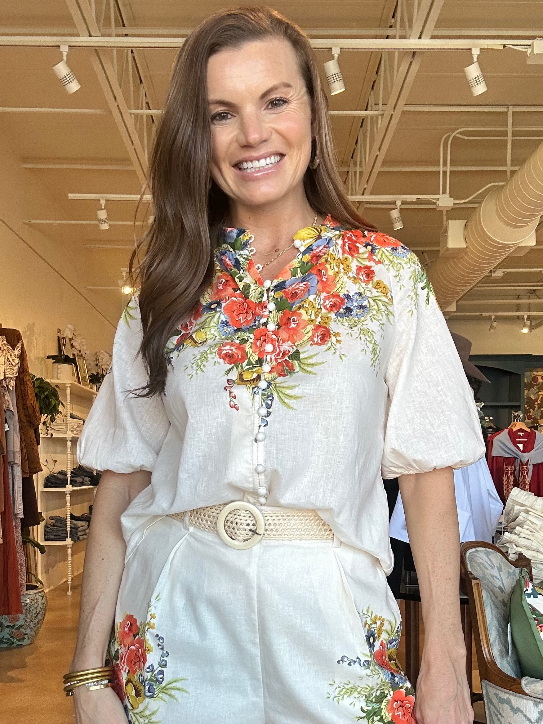 Perla High Neck Floral Blouse