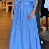 Camryn Poplin Skirt- Blue