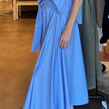 Camryn Poplin Skirt- Blue