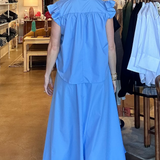 Camryn Poplin Skirt- Blue