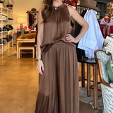 Saylor Viscose Pants- Brown