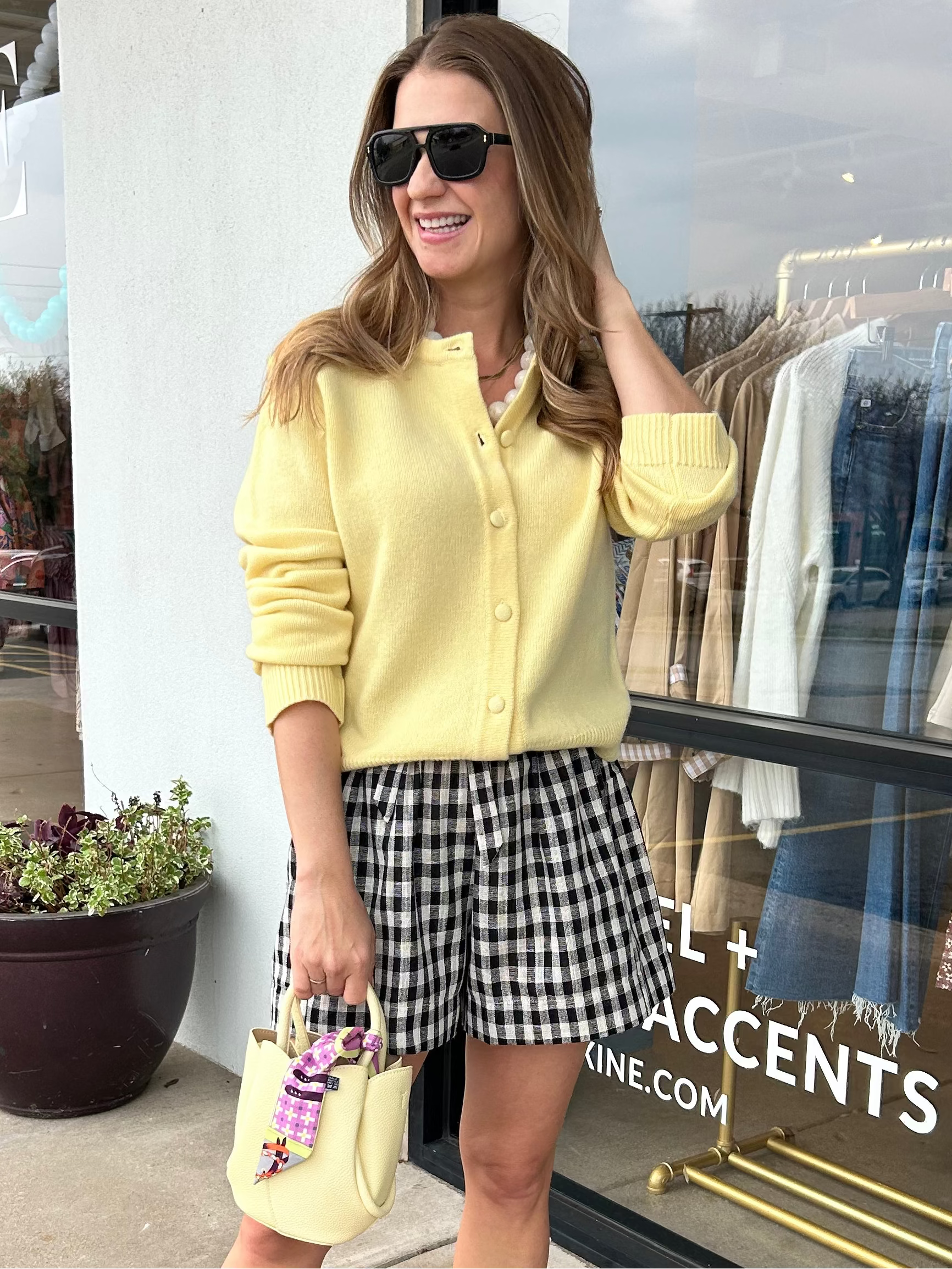 Margot Gingham Tie Waist Shorts