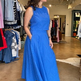 Aurora Maxi Skirt- Blue Eyelet