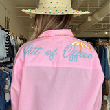 Embroidered Poolside Button Down- Vacay