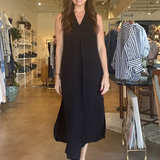 Marlee V Neck Midi Dress- Black