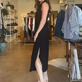 Marlee V Neck Midi Dress- Black