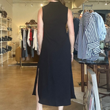 Marlee V Neck Midi Dress- Black