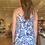 Addison Halter Set- Blue Damask