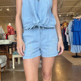 Karen Chambray Embroidered Set