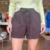 Katana Drawstring Shorts- Chocolate