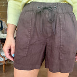 Katana Drawstring Shorts- Chocolate