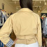 Beatrice Gingham Short Tench Coat