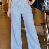 Vicky Pant- Chambray Blue Stripe