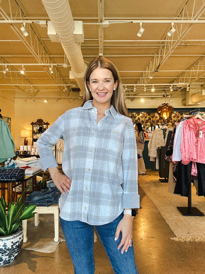 Legend Sweater Shirt- Blue Plaid