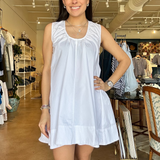 Meadowline Poplin Dress- Optic White