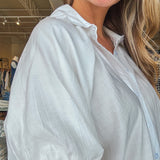 Anise Bubble Sleeve Top- Salt