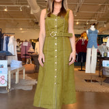 Emily Belted Linen Midi Dress