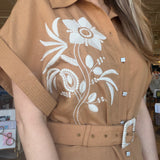 Alexander Floral Embroidered Belted Dress