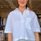 Azalia Poplin Top- White