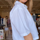 Azalia Poplin Top- White