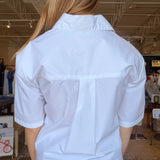 Azalia Poplin Top- White