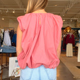 Keira Bubble Hem Top- Rosette
