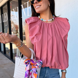Keira Bubble Hem Top- Rosette
