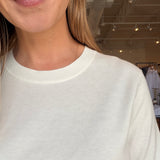 Washable Cotton Silk Tee- Coconut Milk