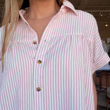 Merilee Shirtdress- Pink Stripe