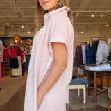 Merilee Shirtdress- Pink Stripe