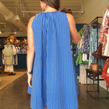 Angela Short Dress- Bleu Electrique