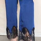 Valeriane Lace Trim Satin Pant