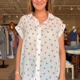 Ditsy Floral Collared Top
